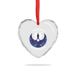 I Stand With Minnesota Heart Crystal Glass Ornament Rebel Common Loon Minnesota Protest TS11 Print Your Wear