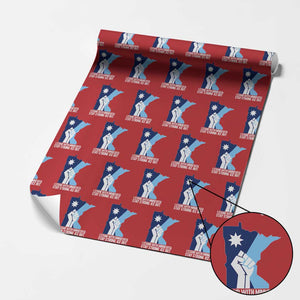 I Stand With Minnesota Wrapping Paper Roll Minnesota Flag Anti ICE Immigration Protest Resist TS14 Red Print Your Wear