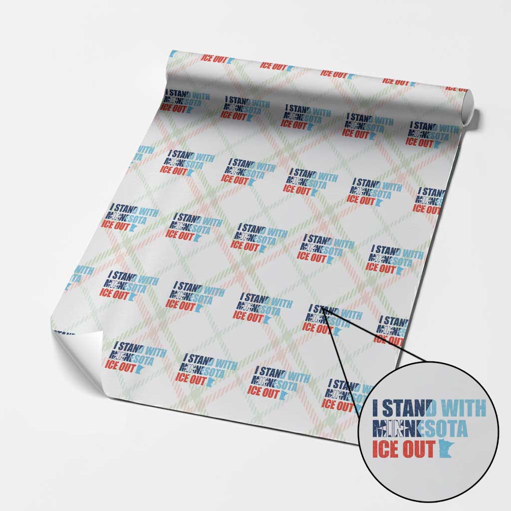 I Stand With Minnesota Wrapping Paper Roll Minnesota Resist Anti ICE Immigration Protest TS14 Christmas Plaid Print Your Wear