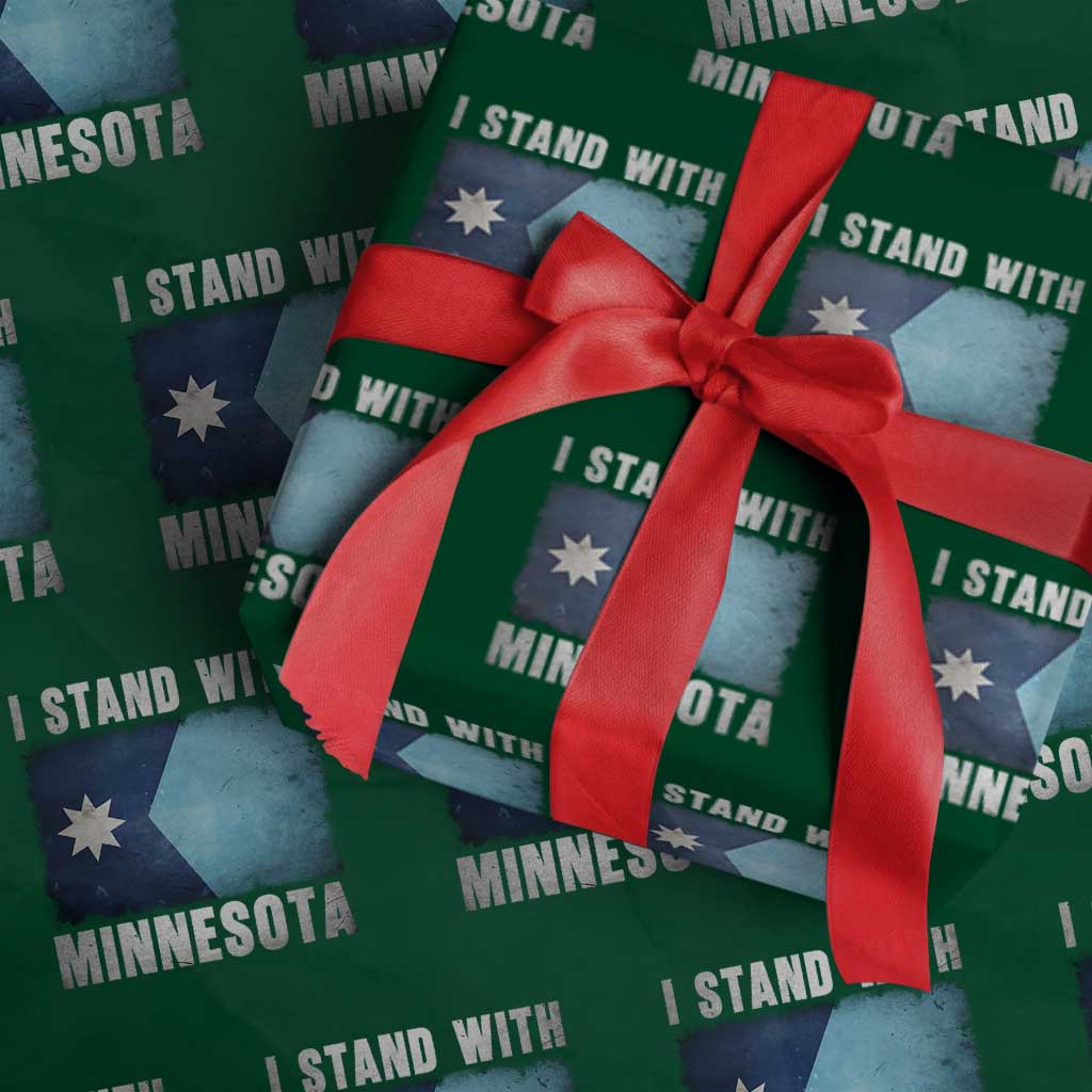 I Stand With Minnesota Wrapping Paper Roll MN State Support Political Protest TS11 Green Print Your Wear