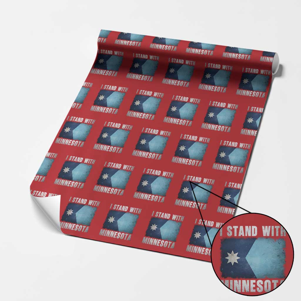 I Stand With Minnesota Wrapping Paper Roll MN State Support Political Protest TS11 Red Print Your Wear
