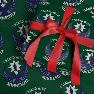 I Stand With Minnesota Wrapping Paper Roll Rebel Common Loon Minnesota Protest TS11 Green Print Your Wear
