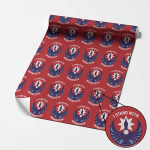 I Stand With Minnesota Wrapping Paper Roll Rebel Common Loon Minnesota Protest TS11 Red Print Your Wear