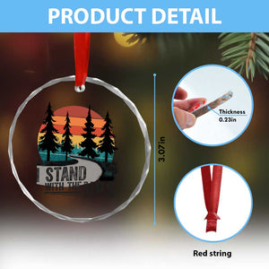 I Stand With The NPS Crystal Glass Ornament National Park Support Park Rangers - Print Your Wear