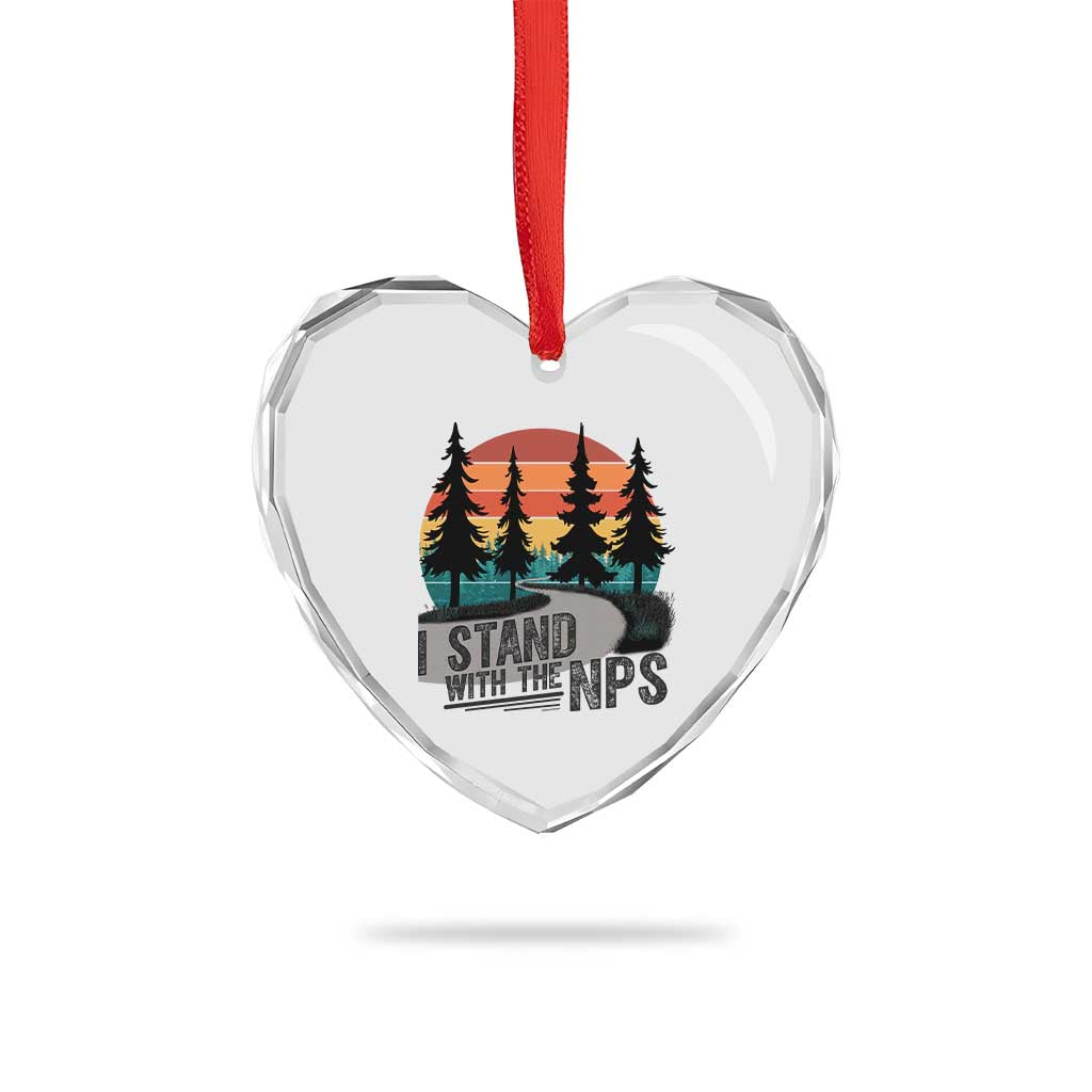 I Stand With The NPS Heart Crystal Glass Ornament National Park Support Park Rangers TS02 Print Your Wear
