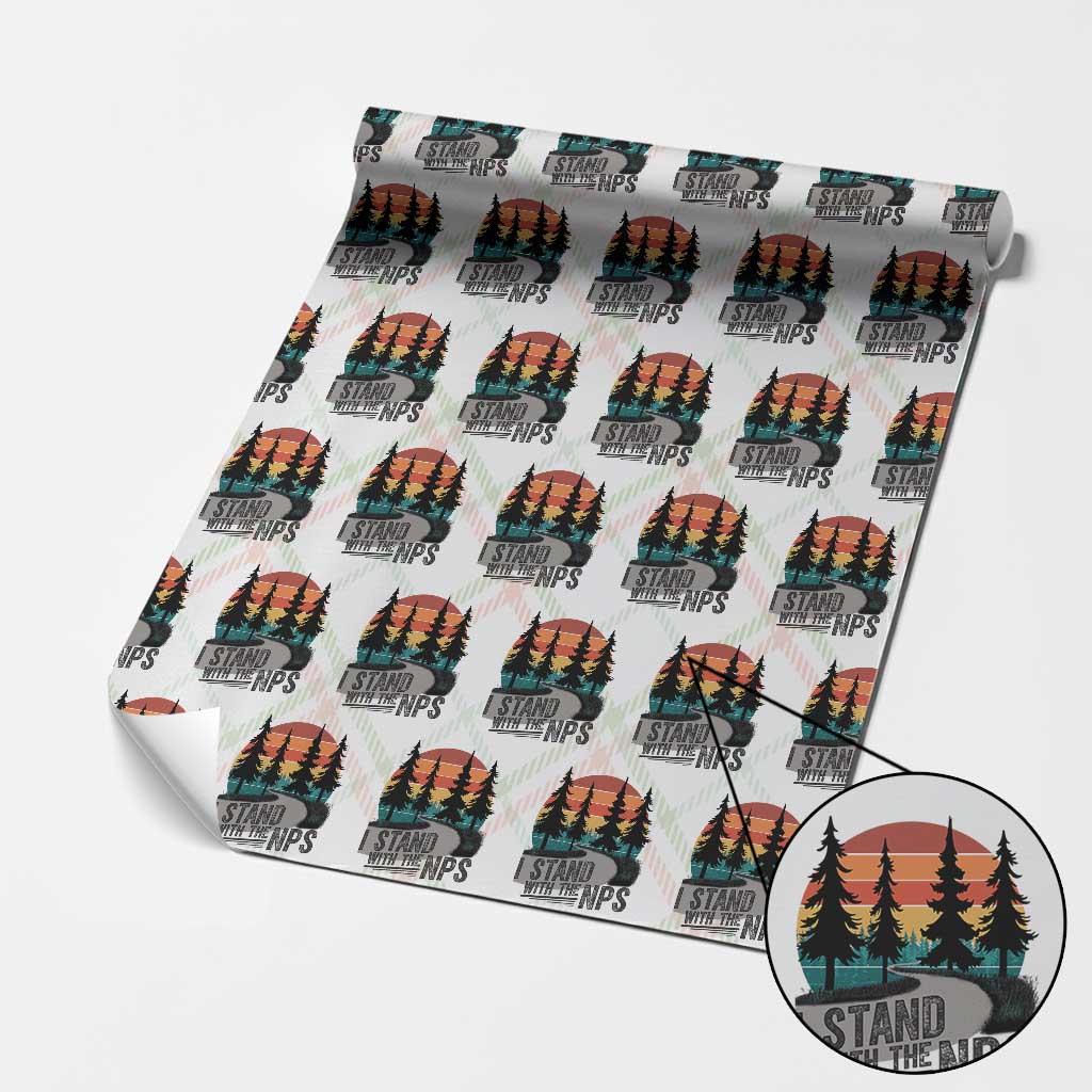 I Stand With The NPS Wrapping Paper Roll National Park Support Park Rangers TS02 Christmas Plaid Print Your Wear