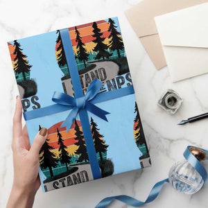 I Stand With The NPS Wrapping Paper Roll National Park Support Park Rangers TS02 Light Blue Print Your Wear