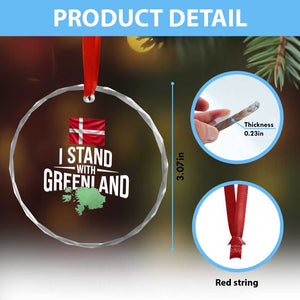 Denmark I Stand With Greenland Crystal Glass Ornament Danish Flag and Map Unity Support Protest TS02 Print Your Wear