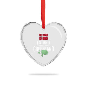 Denmark I Stand With Greenland Heart Crystal Glass Ornament Danish Flag and Map Unity Support Protest TS02 Print Your Wear
