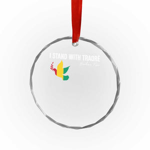 I Stand With Traoré Crystal Glass Ornament Burkina Faso Peace Dove TS02 Print Your Wear