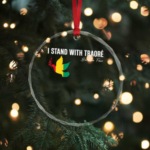 I Stand With Traoré Crystal Glass Ornament Burkina Faso Peace Dove TS02 Print Your Wear