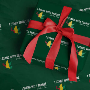 I Stand With Traoré Wrapping Paper Roll Burkina Faso Peace Dove TS02 Green Print Your Wear