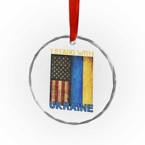 I Stand With Ukraine Crystal Glass Ornament Ukrainian American Flag TS02 Print Your Wear