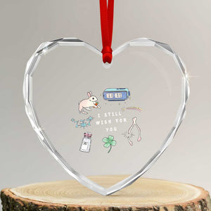 I Still Wish for You Lucky Rabbit 1111 Stars Clover Signs Heart Crystal Glass Ornament TS11 Transparent Glass 3'' Heart Print Your Wear