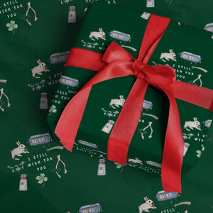 I Still Wish for You Lucky Rabbit 1111 Stars Clover Signs Wrapping Paper Roll TS11 Green Print Your Wear