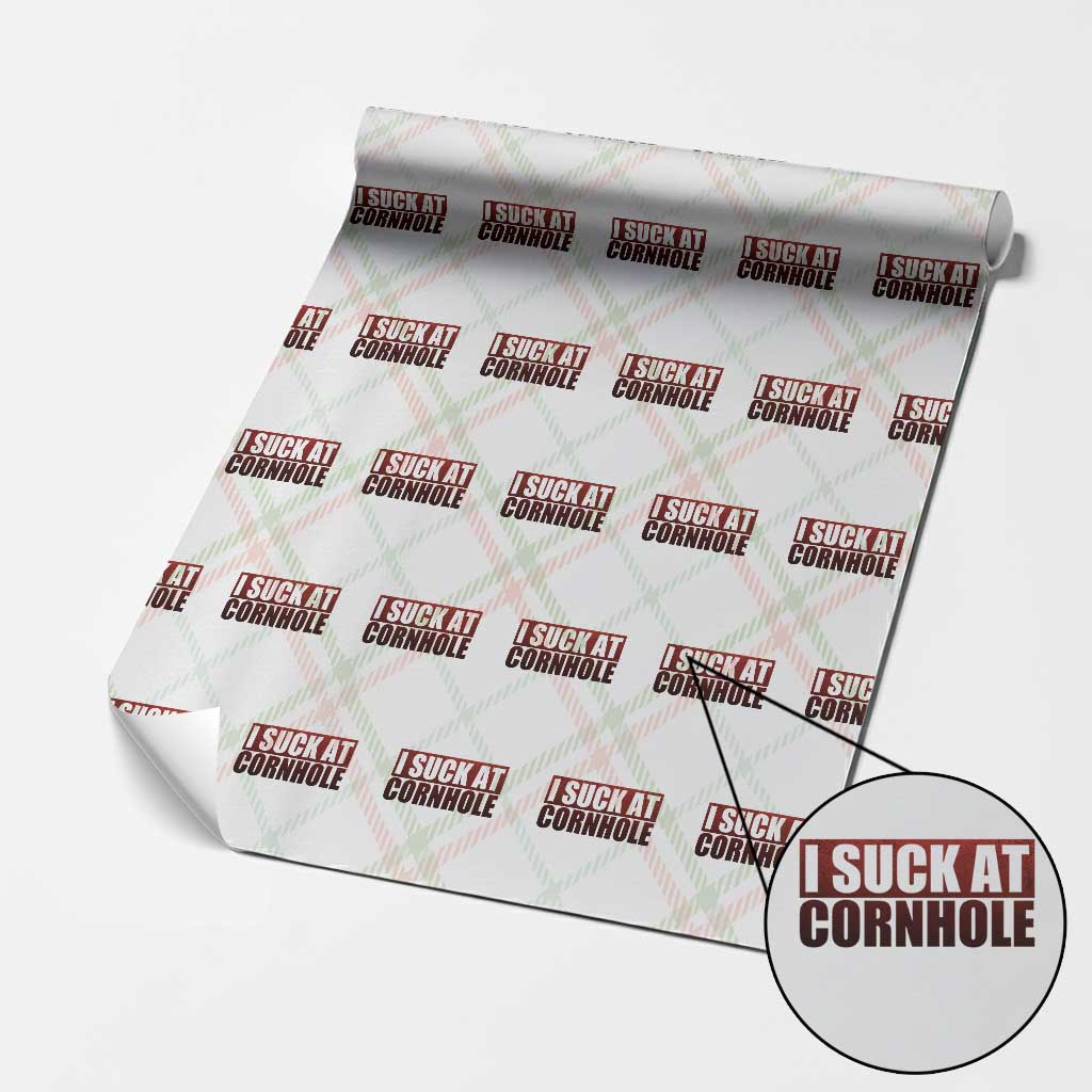 I Suck At Cornhole Wrapping Paper Roll Funny Bean Bag Toss Game TS10 Christmas Plaid Print Your Wear