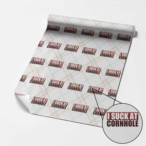 I Suck At Cornhole Wrapping Paper Roll Funny Bean Bag Toss Game TS10 Christmas Plaid Print Your Wear