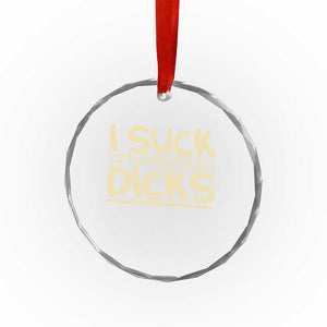 I Suck At Fantasy Football Crystal Glass Ornament Funny My Friends Are Draft Party Commish FFL TS10 Transparent Glass 3'' Circle Print Your Wear