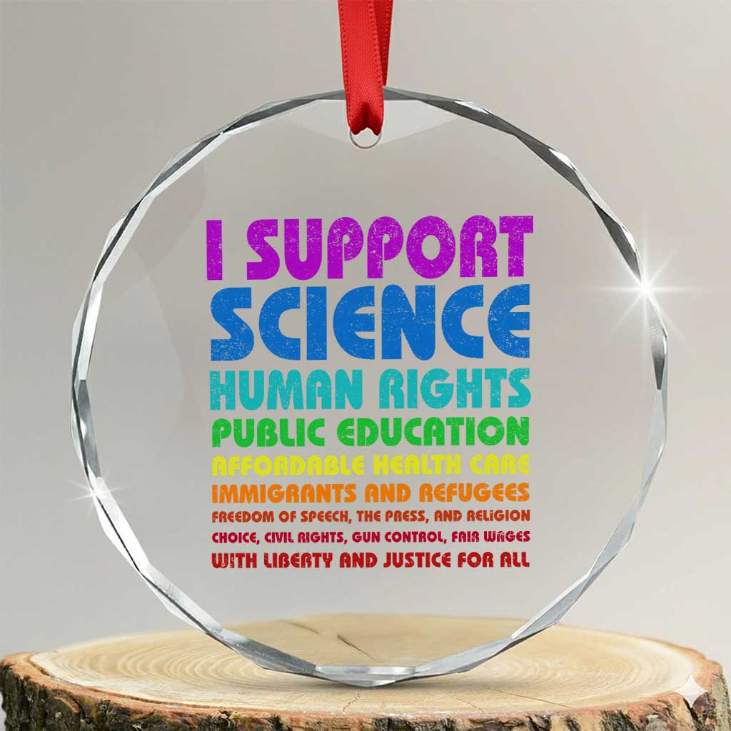 I Support Progressive Liberal Democratic Causes Protest Crystal Glass Ornament TS10 Transparent Glass 3'' Circle Print Your Wear