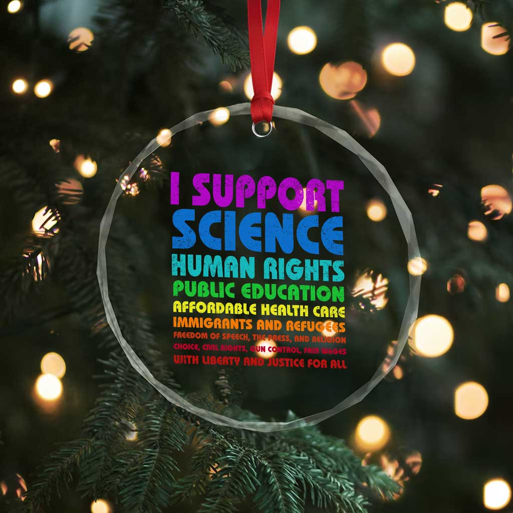 I Support Progressive Liberal Democratic Causes Protest Crystal Glass Ornament TS10 Print Your Wear