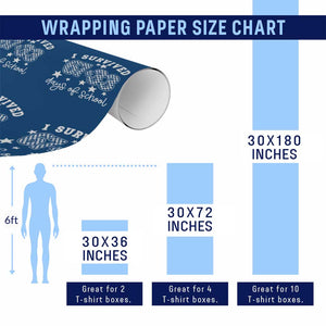 I Survived 67 33 100 Days of School Wrapping Paper Roll Funny 100th Day of School One Hundred Days TS10 Print Your Wear