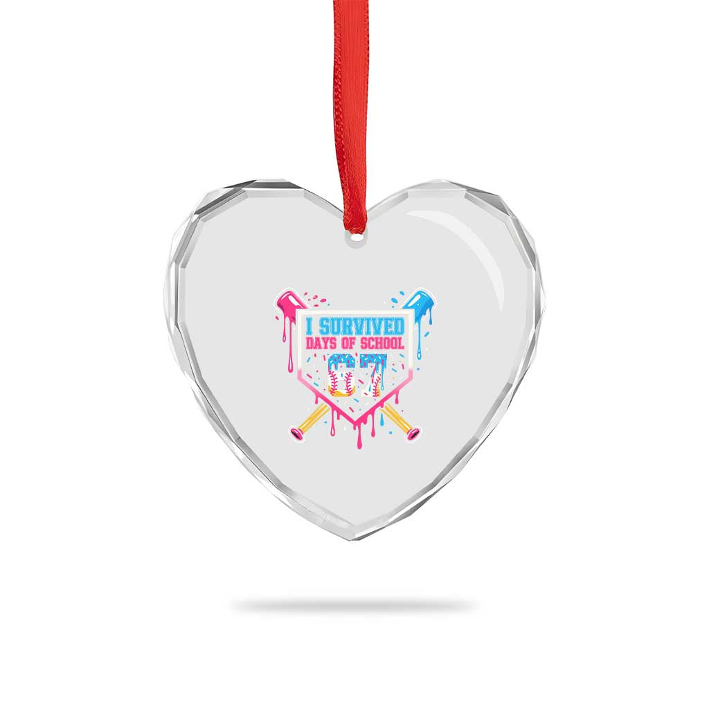 I Survived 67 Days Of School Baseball Ice Cream Heart Crystal Glass Ornament Funny Christmas Six Seven Meme TS14 Print Your Wear