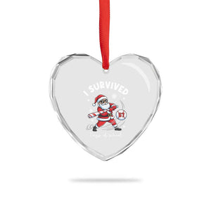 I Survived 67 Days Of School Baseball Santa Heart Crystal Glass Ornament Funny Christmas Six Seven Meme TS14 Print Your Wear