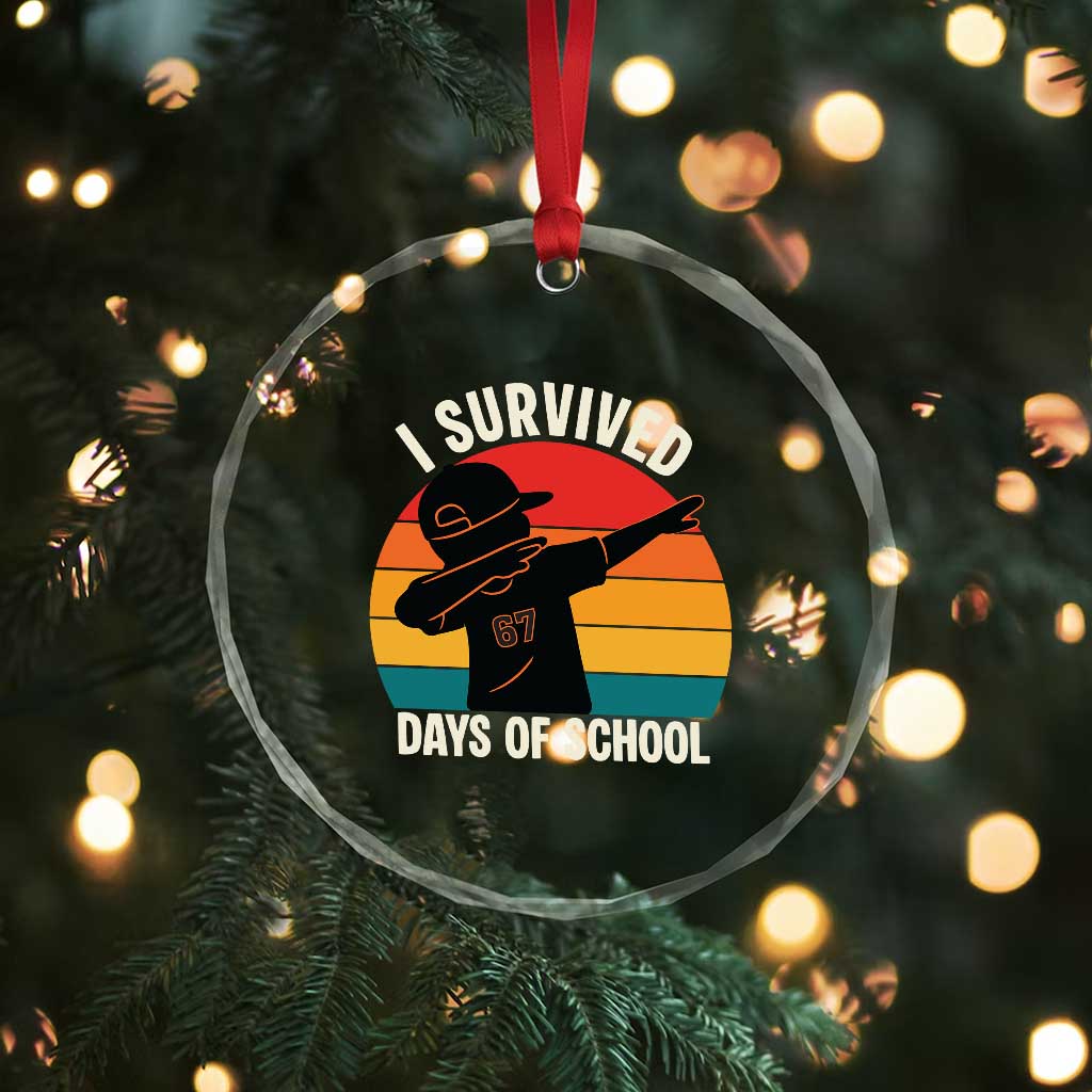 I Survived 67 Days Of School Crystal Glass Ornament Funny Boys Kids TS14 Print Your Wear