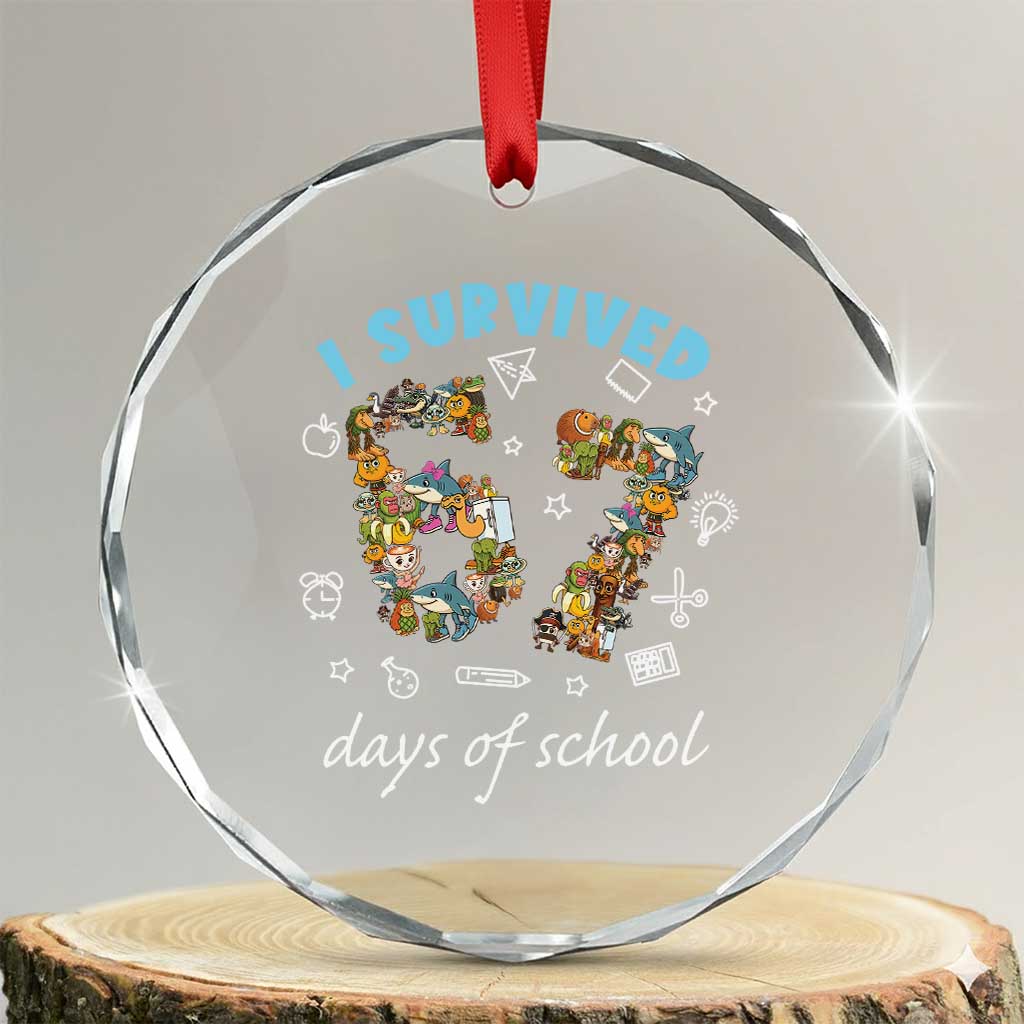 I Survived 67 Days of School Funny Six Seven Italian Brainrot Crystal Glass Ornament TS10 Transparent Glass 3'' Circle Print Your Wear