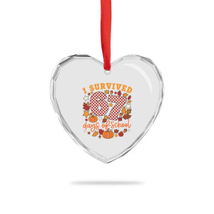 I Survived 67 Days of School Heart Crystal Glass Ornament Autumn Fall Leaves Back To School TS02 Print Your Wear