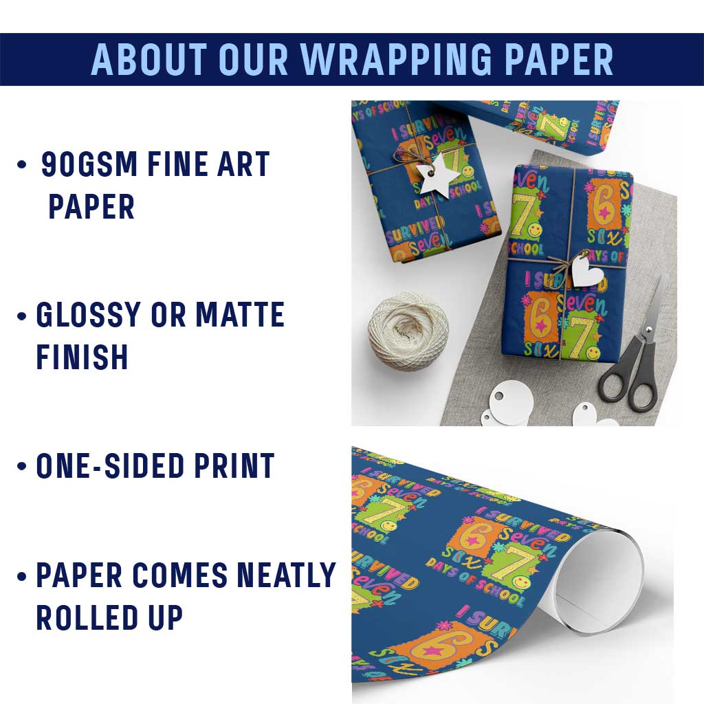 I Survived 67 Days of School Wrapping Paper Roll Funny 6 7 Six Seven Chaos Survivor for Students Teachers TS02 Print Your Wear