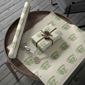 I Survived 67 Days of School Wrapping Paper Roll Funny Six Seven Meme Students Teacher Celebration TS02 Beige Print Your Wear