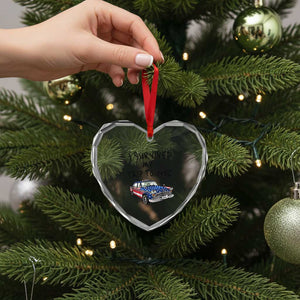 I Survived My Trip to NYC Heart Crystal Glass Ornament Funny New York City USA Flag Taxi Meme Gift