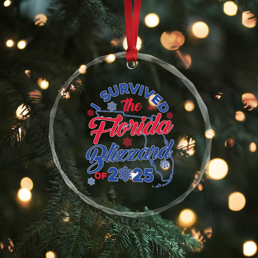 I Survived The Florida Blizzard Of 2025 Crystal Glass Ornament TS02 Print Your Wear