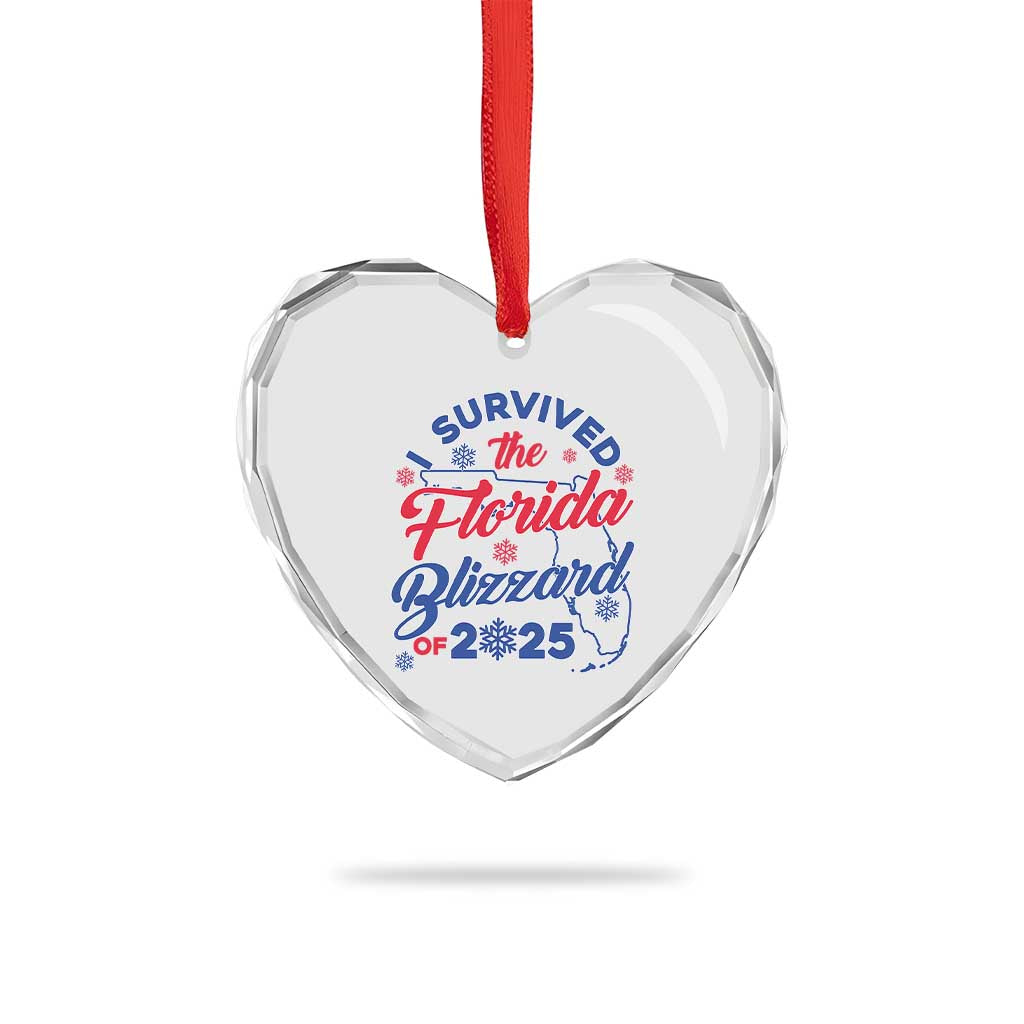 I Survived The Florida Blizzard Of 2025 Heart Crystal Glass Ornament TS02 Print Your Wear