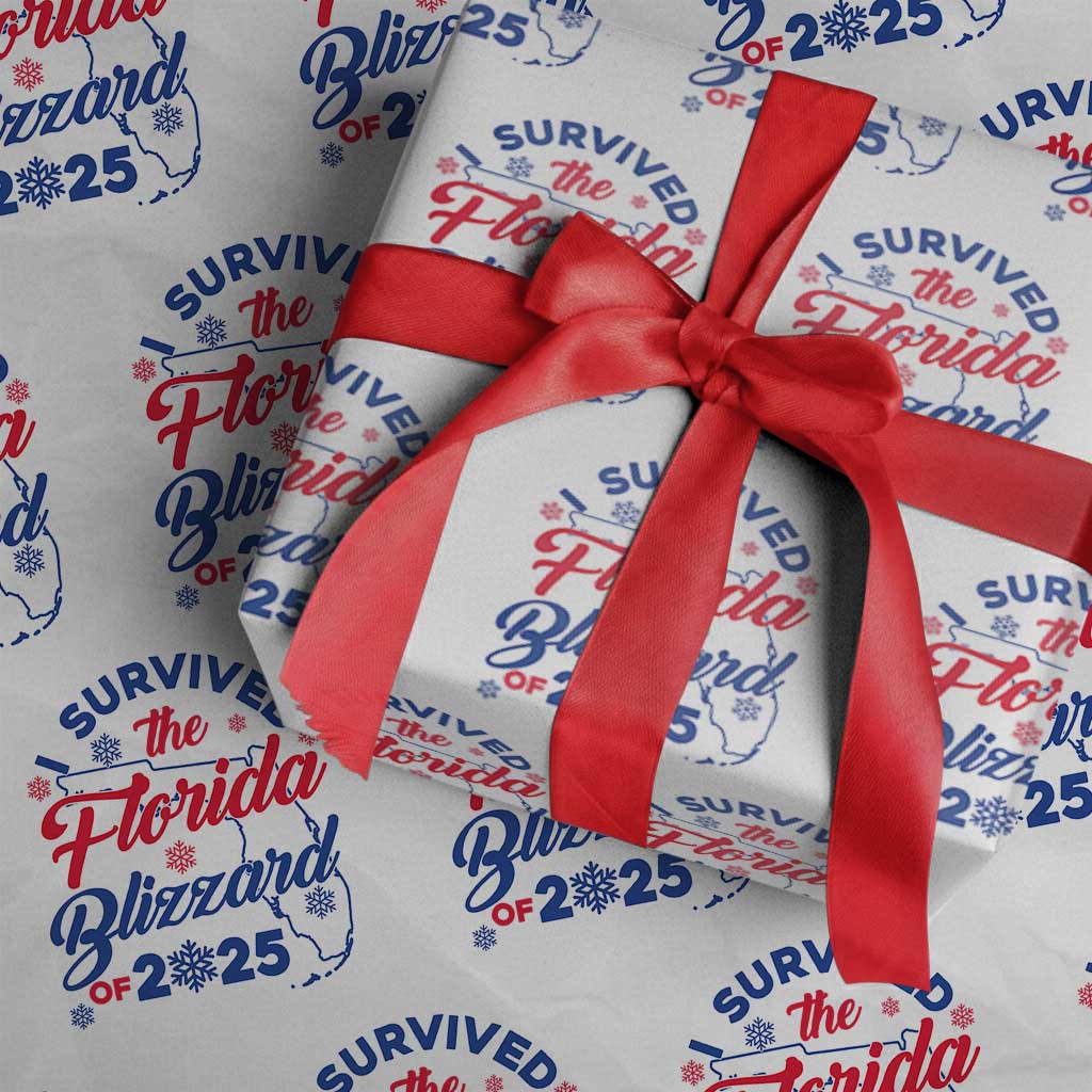I Survived The Florida Blizzard Of 2025 Wrapping Paper Roll TS02 White Print Your Wear