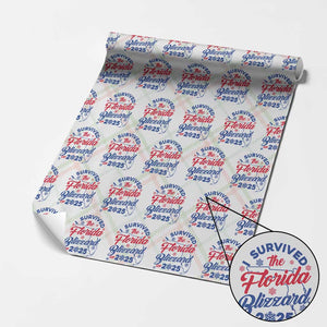 I Survived The Florida Blizzard Of 2025 Wrapping Paper Roll TS02 Christmas Plaid Print Your Wear