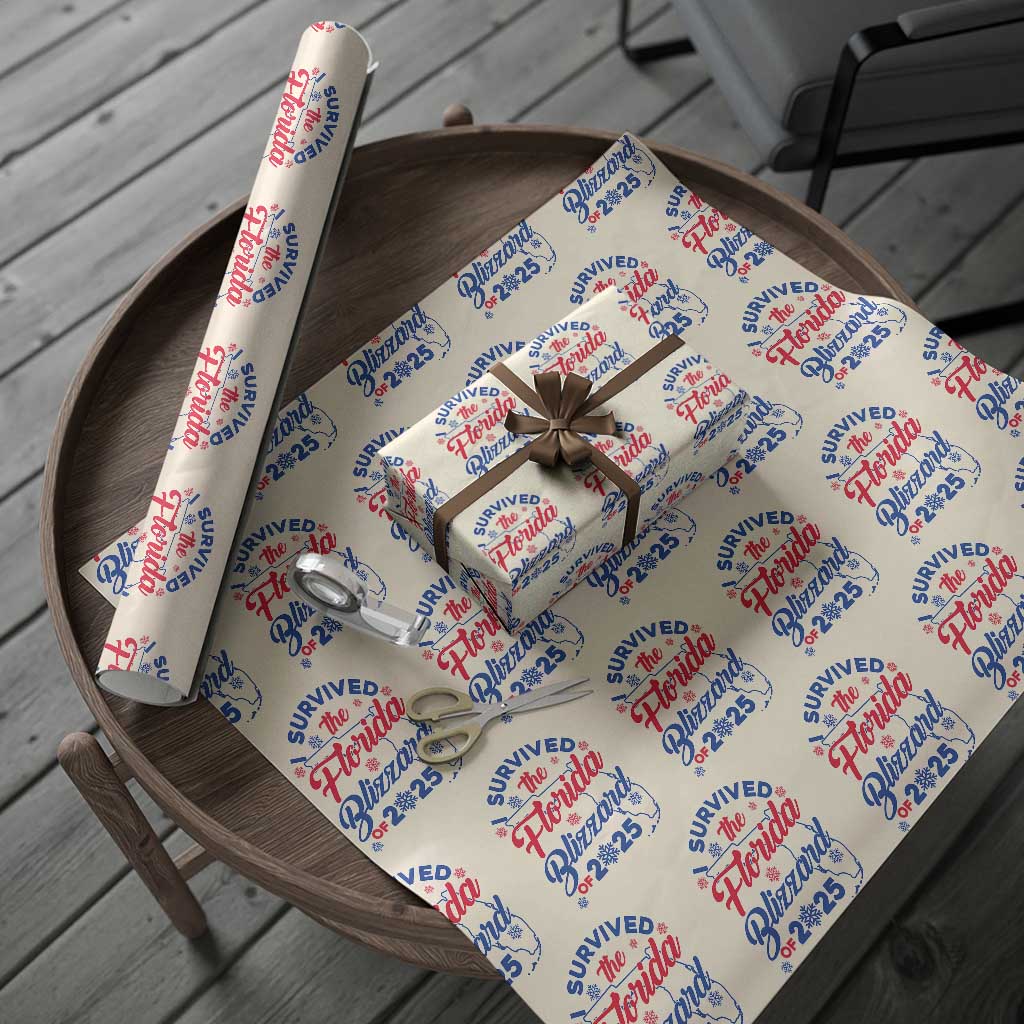 I Survived The Florida Blizzard Of 2025 Wrapping Paper Roll TS02 Beige Print Your Wear