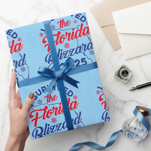 I Survived The Florida Blizzard Of 2025 Wrapping Paper Roll TS02 Light Blue Print Your Wear
