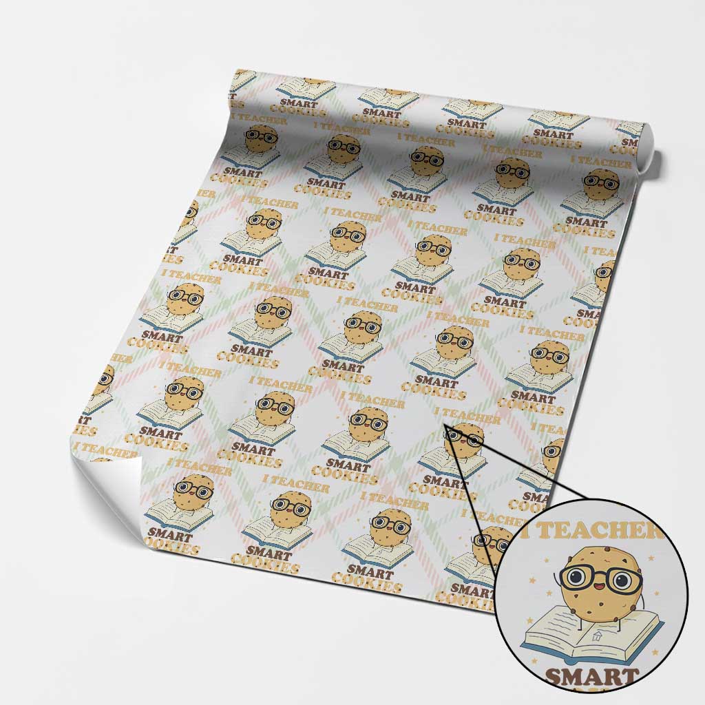 I Teach Smart Cookies Wrapping Paper Roll Funny Teacher TS14 Christmas Plaid Print Your Wear