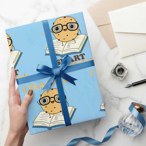 I Teach Smart Cookies Wrapping Paper Roll Funny Teacher TS14 Light Blue Print Your Wear