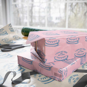I Turn Hot Dogs Into Hot Logs Wrapping Paper Roll Funny Food Pun for BBQ Bros Toilet Humor Kings TS02 Light Pink Print Your Wear