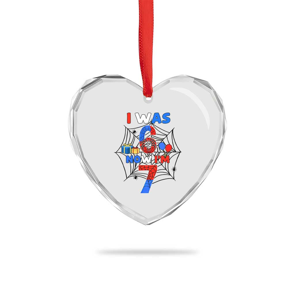 I Was 6 Now I Am 7 Heart Crystal Glass Ornament Spider Themed Birthday Boy TS12 Print Your Wear