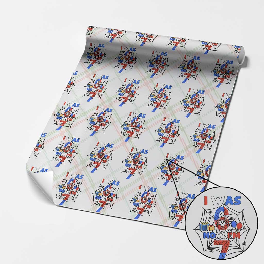 I Was 6 Now I Am 7 Wrapping Paper Roll Spider Themed Birthday Boy TS12 Christmas Plaid Print Your Wear