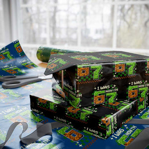 I Was 6 Now Im 7 Wrapping Paper Roll Funny Six Seven 7th Birthday 67 Gaming Meme TS10 Black Print Your Wear