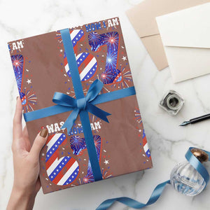 I Was Six Now I Am Seven Wrapping Paper Roll Patriotic 7th Birthday Gift