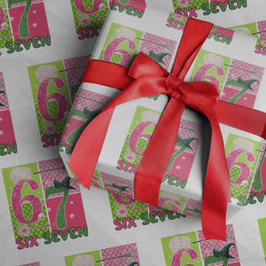 I Was Six Now I Am Seven Wrapping Paper Roll Fantasy Birthday Girl TS12 White Print Your Wear