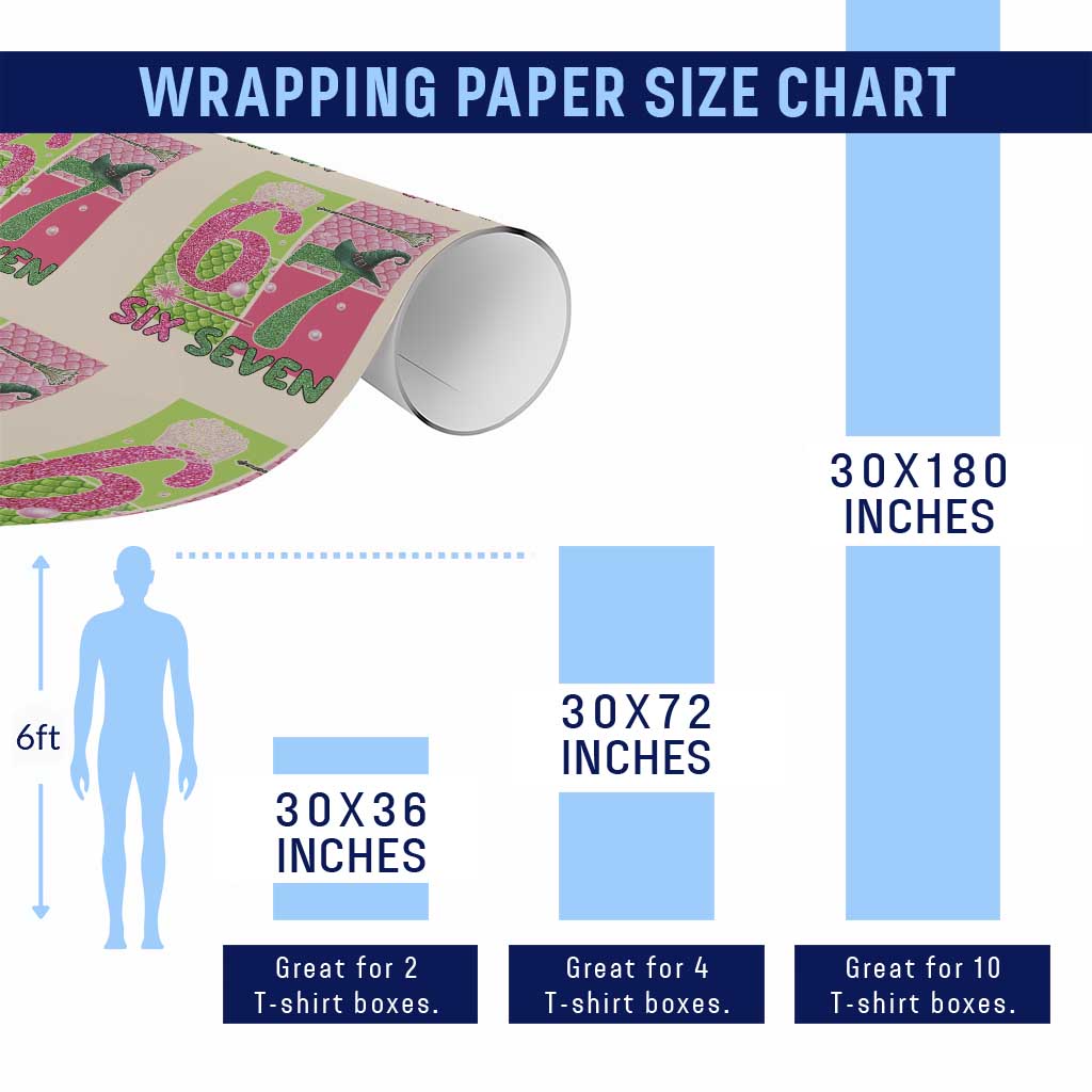 I Was Six Now I Am Seven Wrapping Paper Roll Fantasy Birthday Girl TS12 Print Your Wear