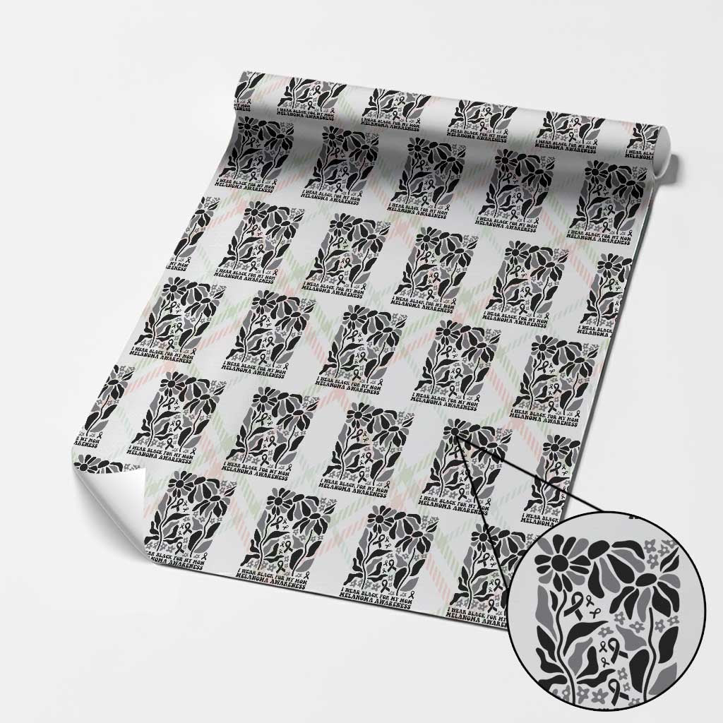I Wear Black For My Mom Wrapping Paper Roll Melanoma Support Squad TS12 Christmas Plaid Print Your Wear