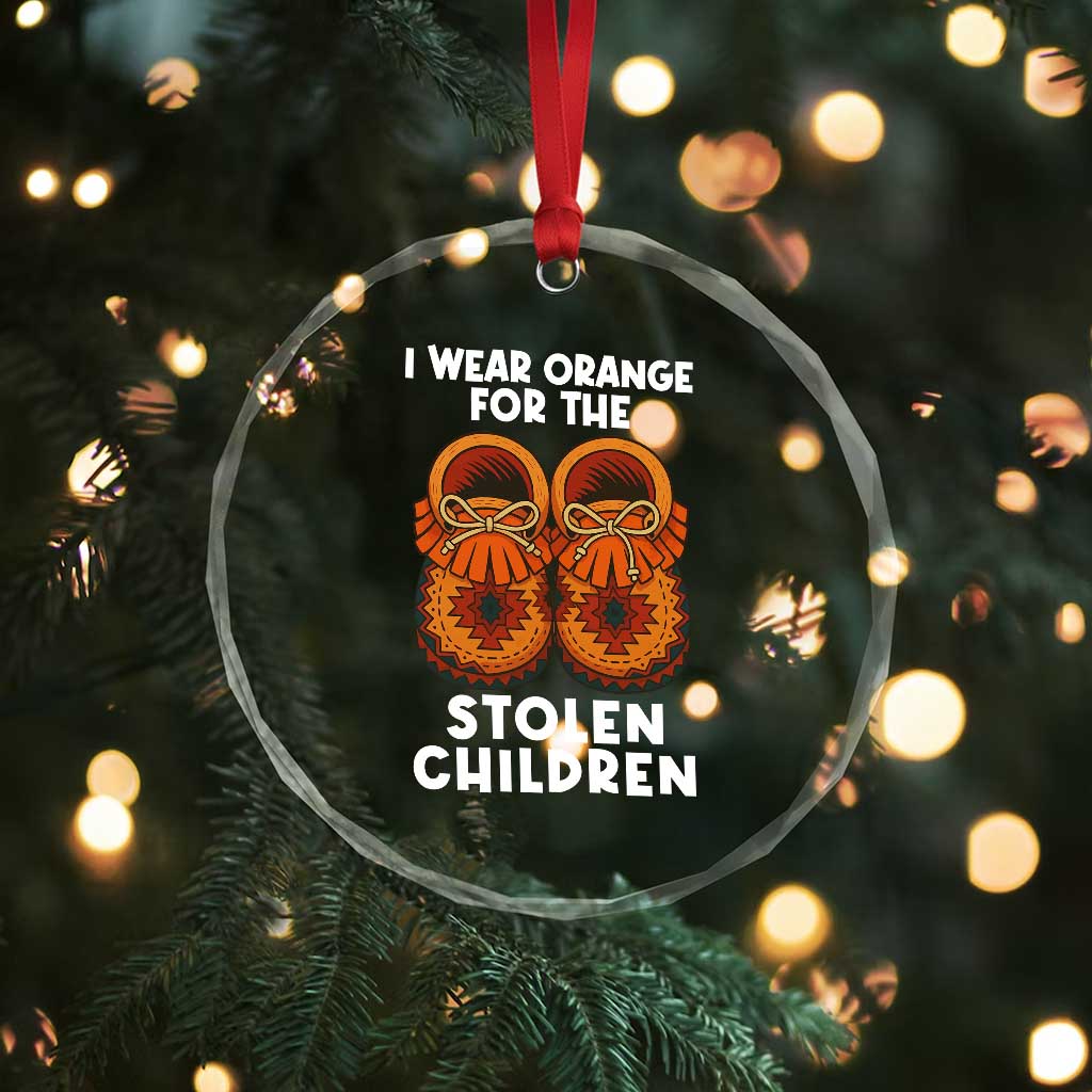I Wear Orange For Every Stolen American Native Child Crystal Glass Ornament Orange Day TS10 Print Your Wear